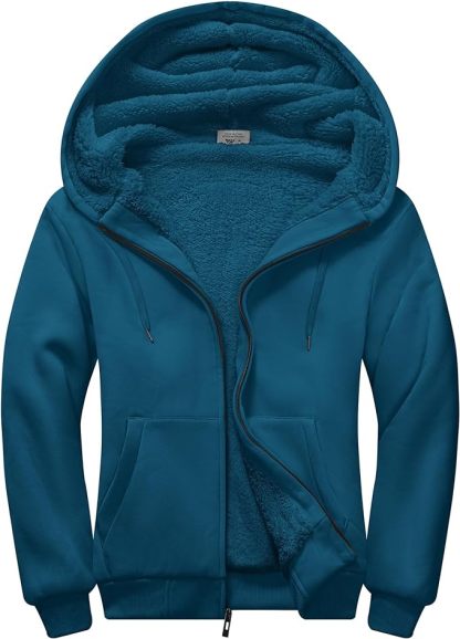 IGEEKWELL Men's Winter Hoodies Full Zip Up Fleece Sherpa Lined Heavyweight Jacket-ZITY0652|Swisswell