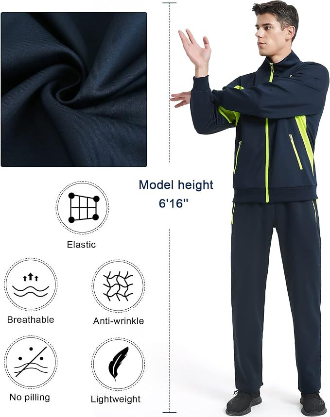 IGEEKWELL Men's Casual Track Suits Full Zip Hooded Sweatsuits Jogging Sports Tracksuit -CFMST00002|Swisswell