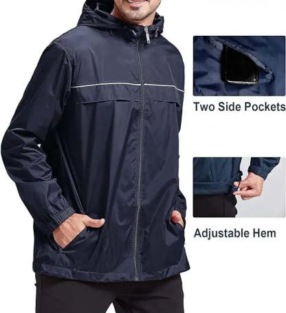 SWISSWELL Men's High Quality Waterproof Outdoor Raincoat Zip Up Hooded Jacket -ZPK000011|Swisswell