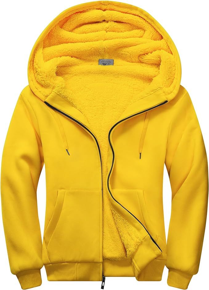 IGEEKWELL Men's Winter Hoodies Full Zip Up Fleece Sherpa Lined Heavyweight Jacket-ZITY0652|Swisswell