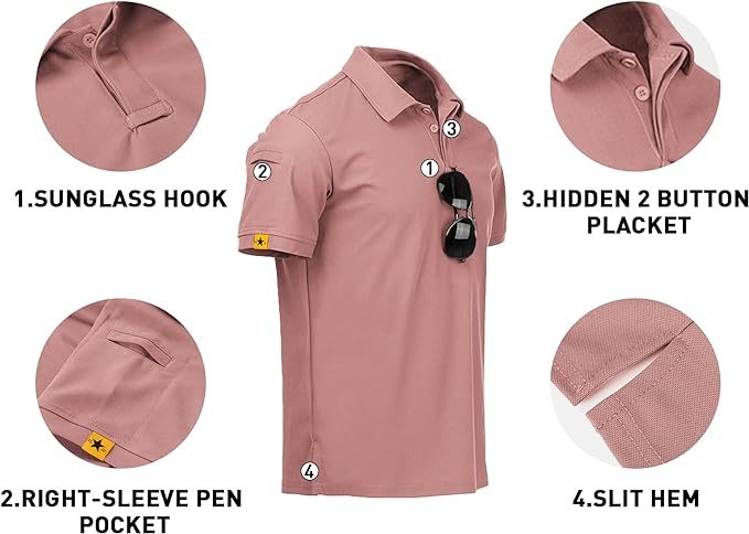 IGEEKWELL Mens Polo Shirts Short Sleeve Golf Collared Shirt Tennis T-Shirt -AUMPO00001|Swisswell