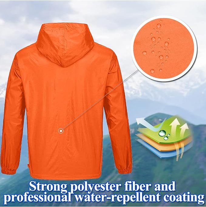 IGEEKWELL Men's Waterproof Lightweight Windbreaker Hooded Rain Jacket for Hiking-CFMNY00001|Swisswell