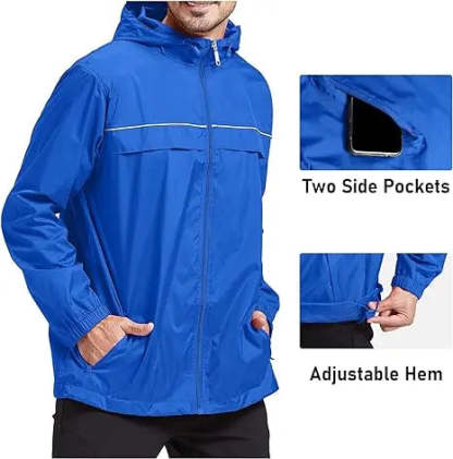 SWISSWELL Men's High Quality Waterproof Outdoor Raincoat Zip Up Hooded Jacket -ZPK000011|Swisswell