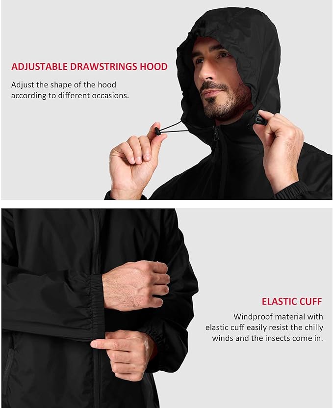 IGEEKWELL Men's Rain Hooded Jacket Golf Raincoat Waterproof Windbreaker-CUMRC03998|Swisswell