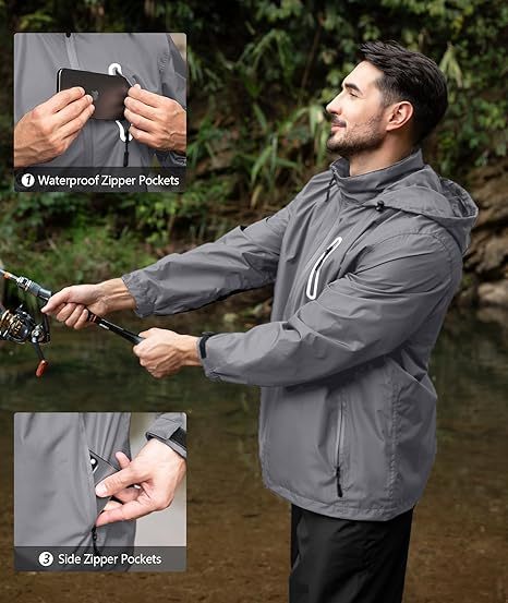 Men's Waterproof Lightweight  Outdoor Rainwear-TUMRS00209