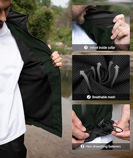 Men's Waterproof Lightweight  Outdoor Rainwear-TUMRS00209