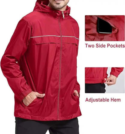 SWISSWELL Men's High Quality Waterproof Outdoor Raincoat Zip Up Hooded Jacket -ZPK000011|Swisswell