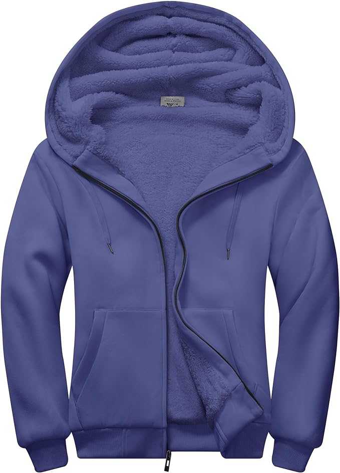 IGEEKWELL Men's Winter Hoodies Full Zip Up Fleece Sherpa Lined Heavyweight Jacket-ZITY0652|Swisswell