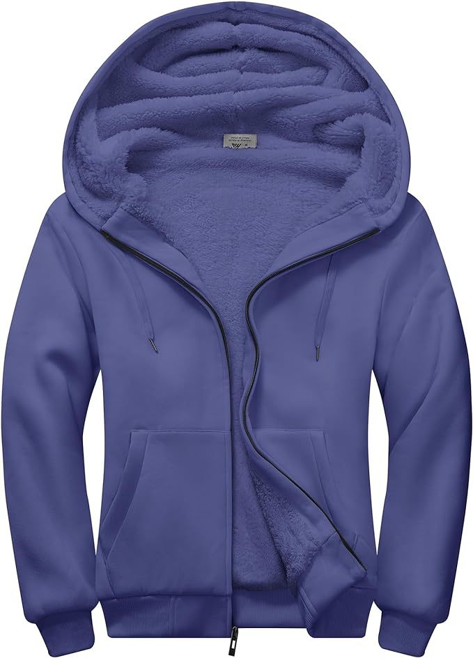 IGEEKWELL Men's Winter Hoodies Full Zip Up Fleece Sherpa Lined Heavyweight Jacket-ZITY0652|Swisswell