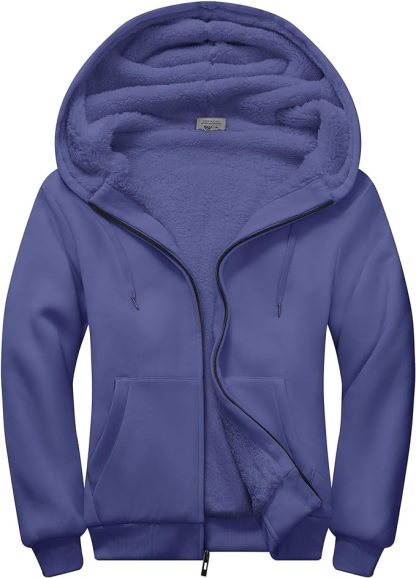 IGEEKWELL Men's Winter Hoodies Full Zip Up Fleece Sherpa Lined Heavyweight Jacket-ZITY0652|Swisswell