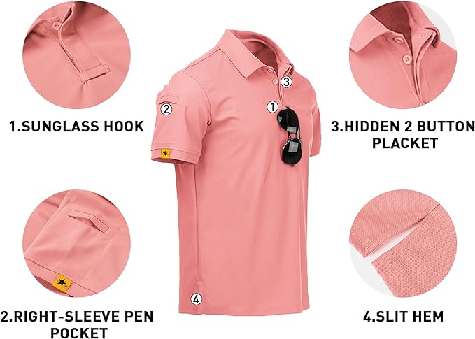 IGEEKWELL Mens Polo Shirts Short Sleeve Golf Collared Shirt Tennis T-Shirt -AUMPO00001|Swisswell
