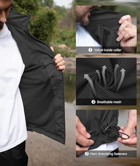 Men's Waterproof Lightweight  Outdoor Rainwear-TUMRS00209