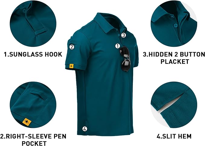 IGEEKWELL Mens Polo Shirts Short Sleeve Golf Collared Shirt Tennis T-Shirt -AUMPO00001|Swisswell