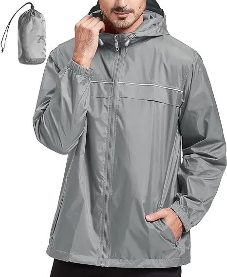 SWISSWELL Men's High Quality Waterproof Outdoor Raincoat Zip Up Hooded Jacket -ZPK000011|Swisswell