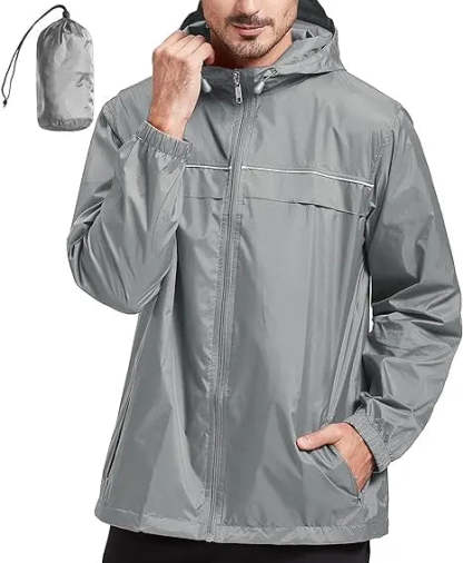 SWISSWELL Men's High Quality Waterproof Outdoor Raincoat Zip Up Hooded Jacket -ZPK000011|Swisswell