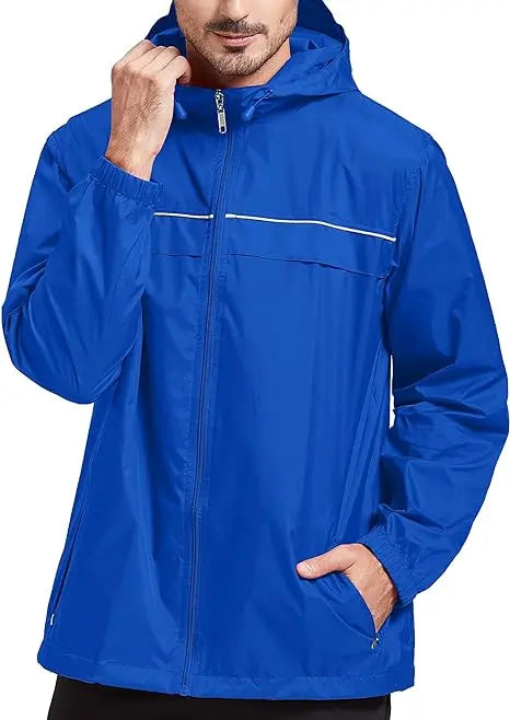 SWISSWELL Men's High Quality Waterproof Outdoor Raincoat Zip Up Hooded Jacket -ZPK000011|Swisswell