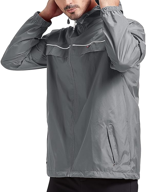IGEEKWELL Men's Waterproof Lightweight Windbreaker Hooded Rain Jacket for Hiking-CFMNY00001|Swisswell