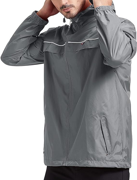 IGEEKWELL Men's Waterproof Lightweight Windbreaker Hooded Rain Jacket for Hiking-CFMNY00001|Swisswell