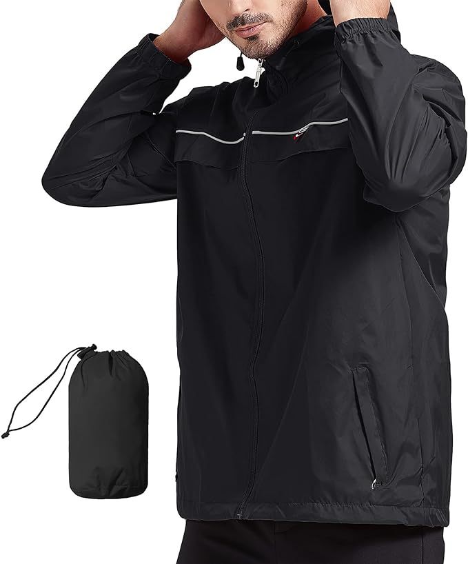IGEEKWELL Men's Waterproof Lightweight Windbreaker Hooded Rain Jacket for Hiking-CFMNY00001|Swisswell