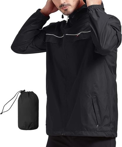 IGEEKWELL Men's Waterproof Lightweight Windbreaker Hooded Rain Jacket for Hiking-CFMNY00001|Swisswell