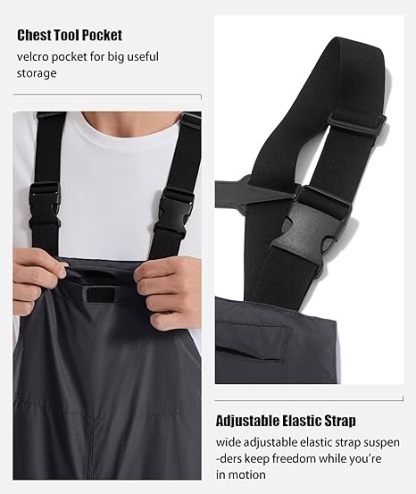 Men's Waterproof Jacket and Bibs Pants Rainwear-CUMRS03371