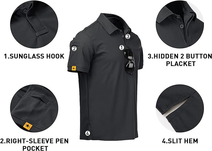 IGEEKWELL Mens Polo Shirts Short Sleeve Golf Collared Shirt Tennis T-Shirt -AUMPO00001|Swisswell