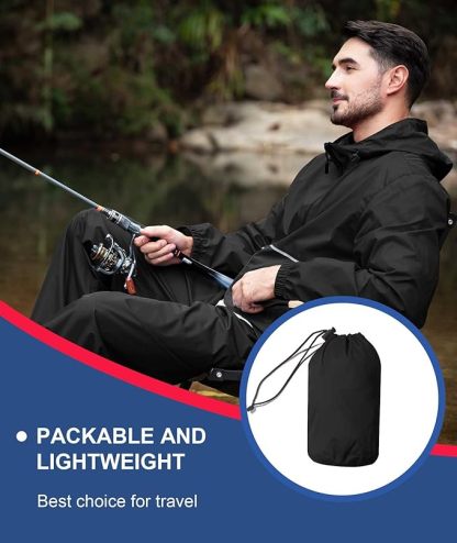 IGEEKWELL Men's Rain Hooded Jacket Golf Raincoat Waterproof Windbreaker-CUMRC03998|Swisswell