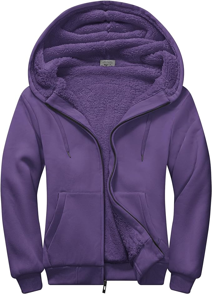 IGEEKWELL Men's Winter Hoodies Full Zip Up Fleece Sherpa Lined Heavyweight Jacket-ZITY0652|Swisswell