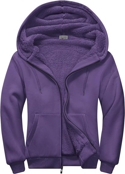 IGEEKWELL Men's Winter Hoodies Full Zip Up Fleece Sherpa Lined Heavyweight Jacket-ZITY0652|Swisswell