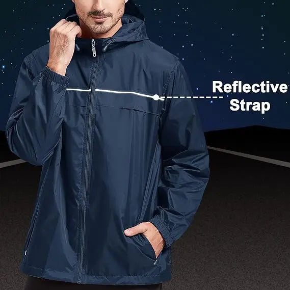 SWISSWELL Men's High Quality Waterproof Outdoor Raincoat Zip Up Hooded Jacket -ZPK000011|Swisswell