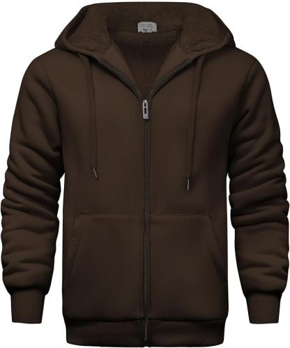 IGEEKWELL Men's Winter Hoodies Full Zip Up Fleece Sherpa Lined Heavyweight Jacket-ZITY0652|Swisswell