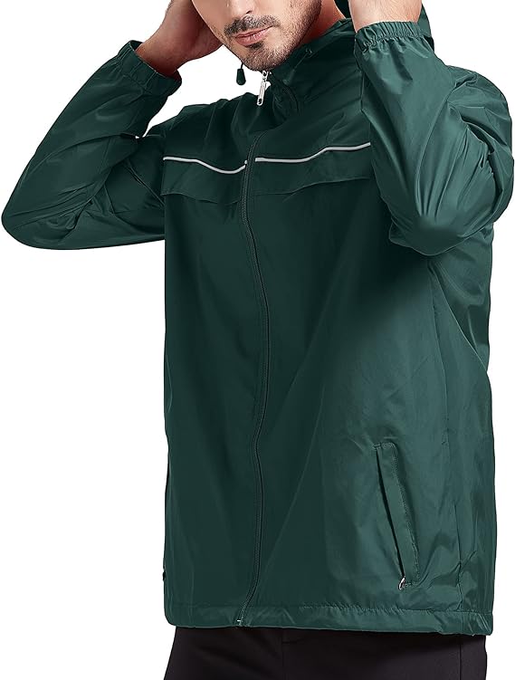 IGEEKWELL Men's Waterproof Lightweight Windbreaker Hooded Rain Jacket for Hiking-CFMNY00001|Swisswell