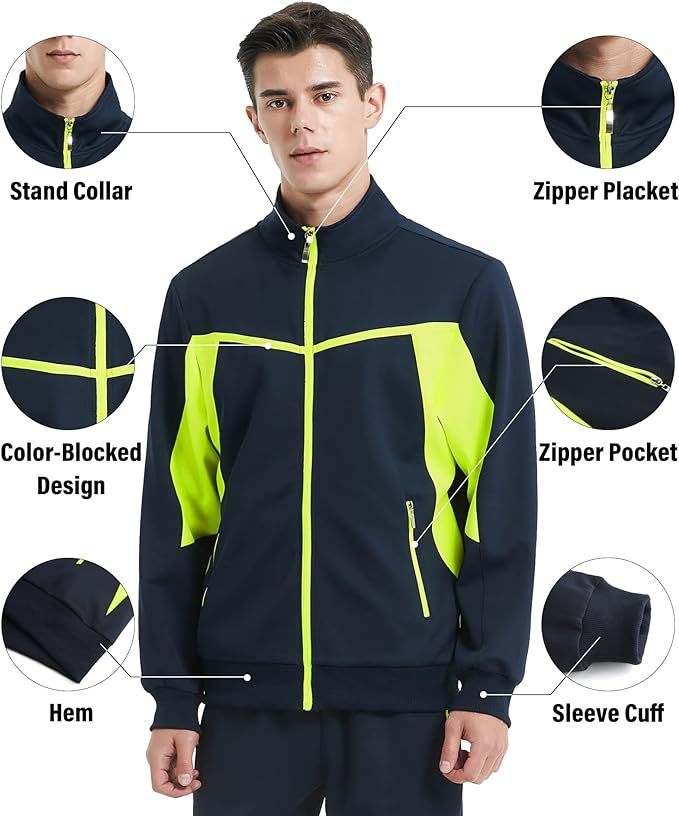 IGEEKWELL Men's Casual Track Suits Full Zip Hooded Sweatsuits Jogging Sports Tracksuit -CFMST00002|Swisswell