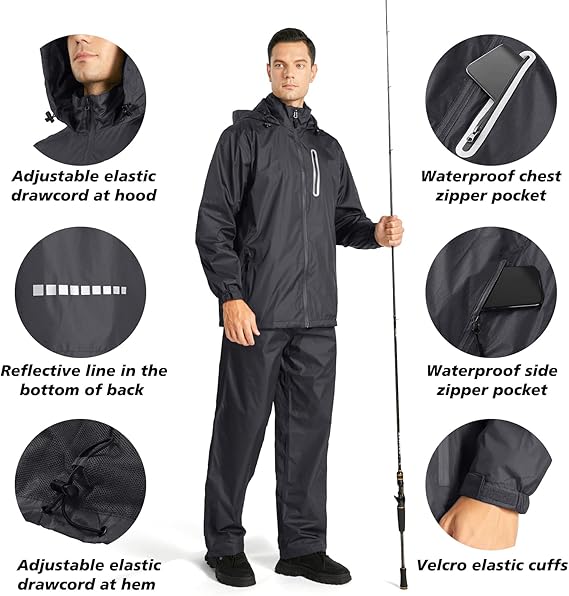Men's Waterproof Lightweight  Outdoor Rainwear-TUMRS00209