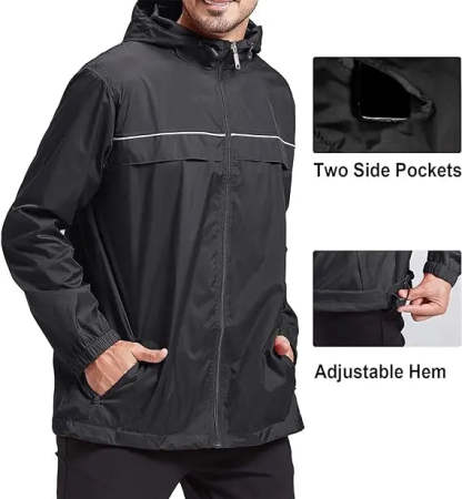 SWISSWELL Men's High Quality Waterproof Outdoor Raincoat Zip Up Hooded Jacket -ZPK000011|Swisswell