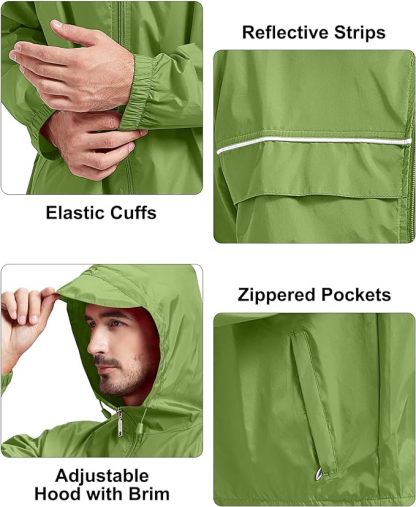 IGEEKWELL Men's Waterproof Lightweight Windbreaker Hooded Rain Jacket for Hiking-CFMNY00001|Swisswell