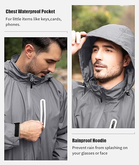Men's Waterproof Jacket and Bibs Pants Rainwear-CUMRS03371