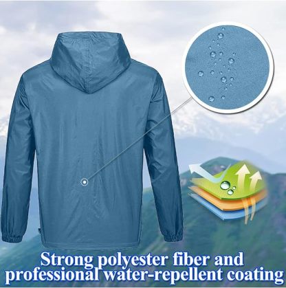 IGEEKWELL Men's Waterproof Lightweight Windbreaker Hooded Rain Jacket for Hiking-CFMNY00001|Swisswell