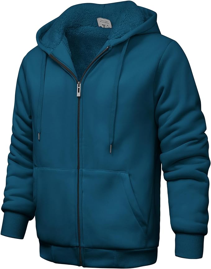 IGEEKWELL Men's Winter Hoodies Full Zip Up Fleece Sherpa Lined Heavyweight Jacket-ZITY0652|Swisswell