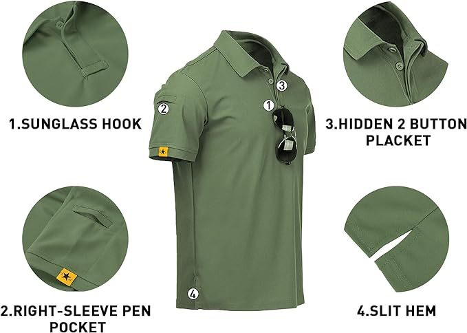 IGEEKWELL Mens Polo Shirts Short Sleeve Golf Collared Shirt Tennis T-Shirt -AUMPO00001|Swisswell