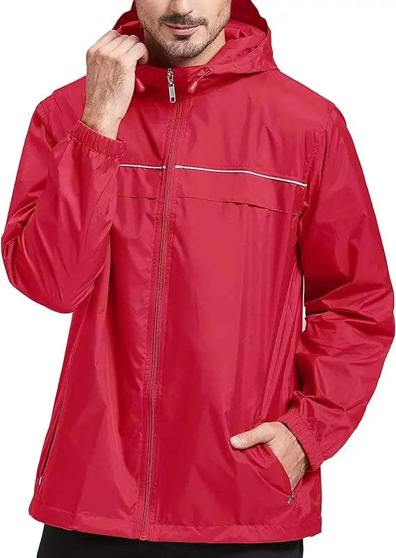 SWISSWELL Men's High Quality Waterproof Outdoor Raincoat Zip Up Hooded Jacket -ZPK000011|Swisswell