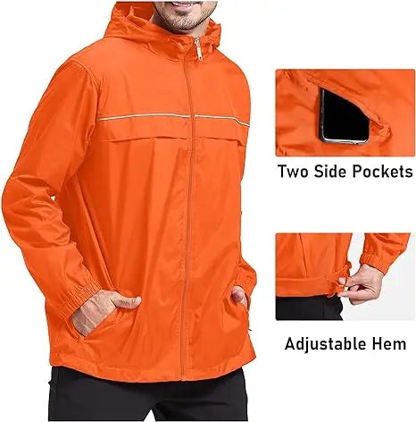 SWISSWELL Men's High Quality Waterproof Outdoor Raincoat Zip Up Hooded Jacket -ZPK000011|Swisswell