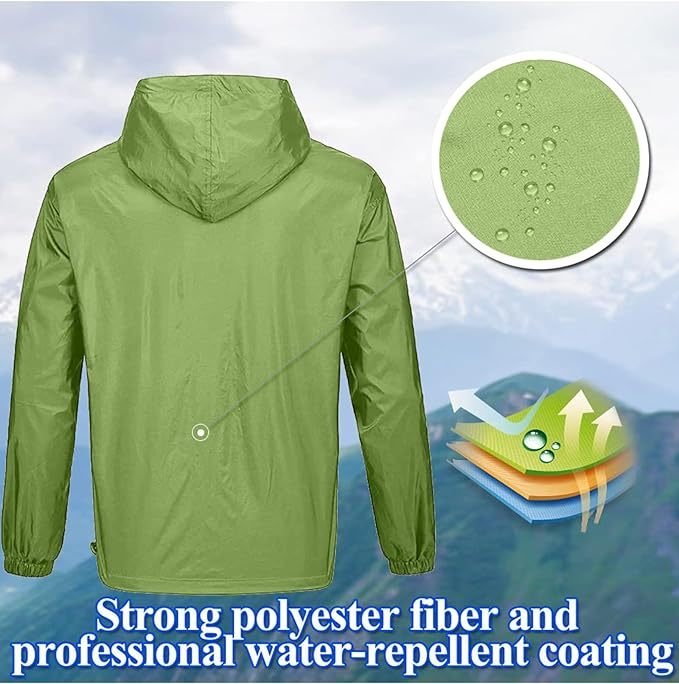 IGEEKWELL Men's Waterproof Lightweight Windbreaker Hooded Rain Jacket for Hiking-CFMNY00001|Swisswell
