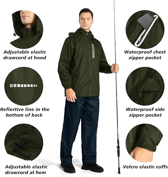 Men's Waterproof Lightweight  Outdoor Rainwear-TUMRS00209