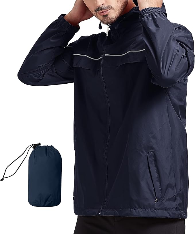 IGEEKWELL Men's Waterproof Lightweight Windbreaker Hooded Rain Jacket for Hiking-CFMNY00001|Swisswell