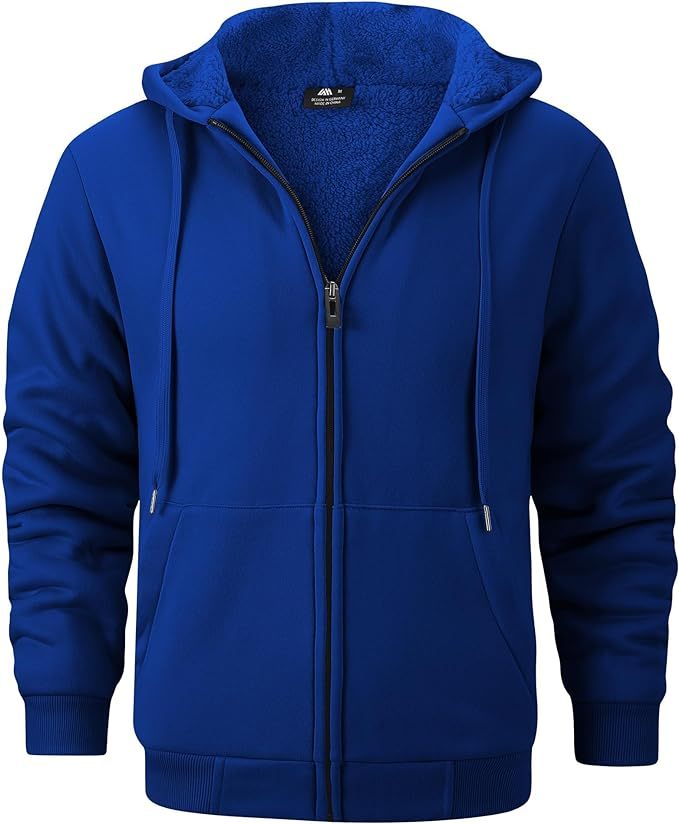 IGEEKWELL Men's Winter Hoodies Full Zip Up Fleece Sherpa Lined Heavyweight Jacket-ZITY0652|Swisswell
