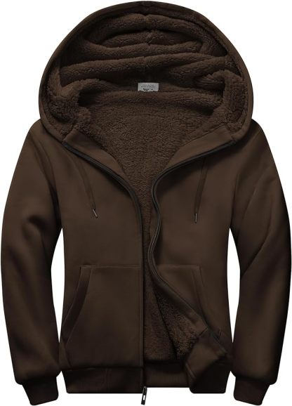 IGEEKWELL Men's Winter Hoodies Full Zip Up Fleece Sherpa Lined Heavyweight Jacket-ZITY0652|Swisswell