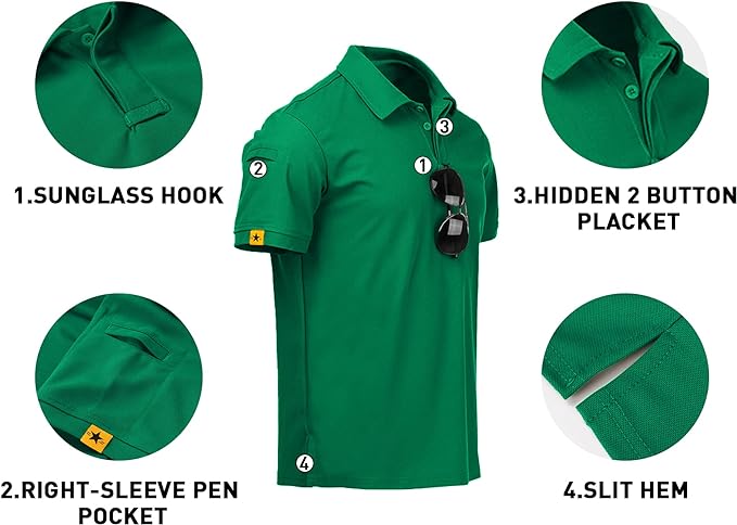 IGEEKWELL Mens Polo Shirts Short Sleeve Golf Collared Shirt Tennis T-Shirt -AUMPO00001|Swisswell