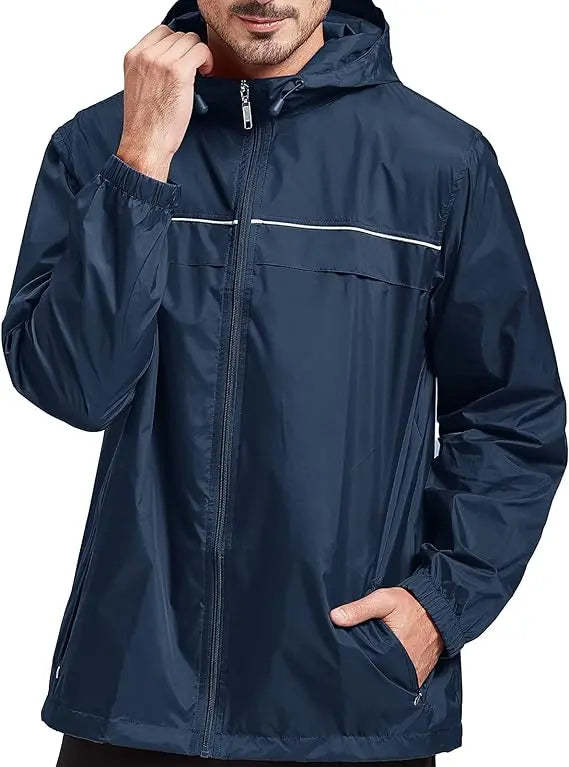 SWISSWELL Men's High Quality Waterproof Outdoor Raincoat Zip Up Hooded Jacket -ZPK000011|Swisswell