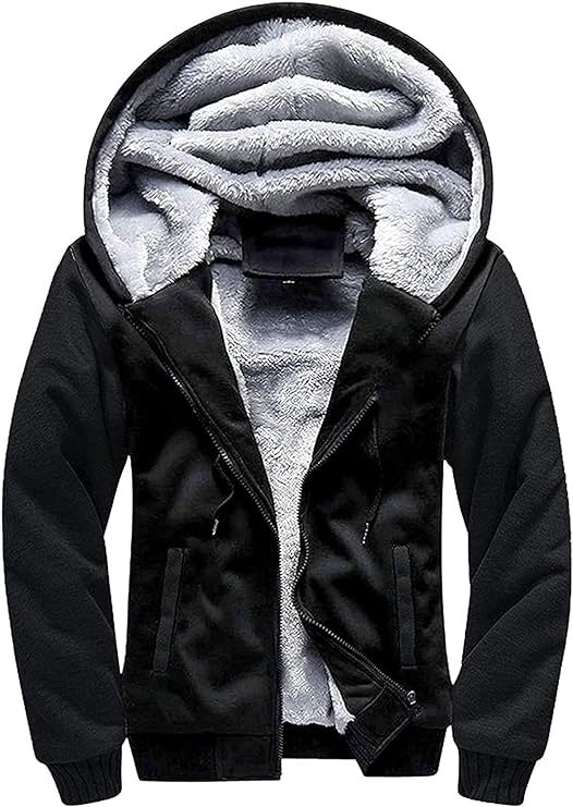 IGEEKWELL Men's Winter Hoodies Full Zip Up Fleece Sherpa Lined Heavyweight Jacket-ZITY0652|Swisswell